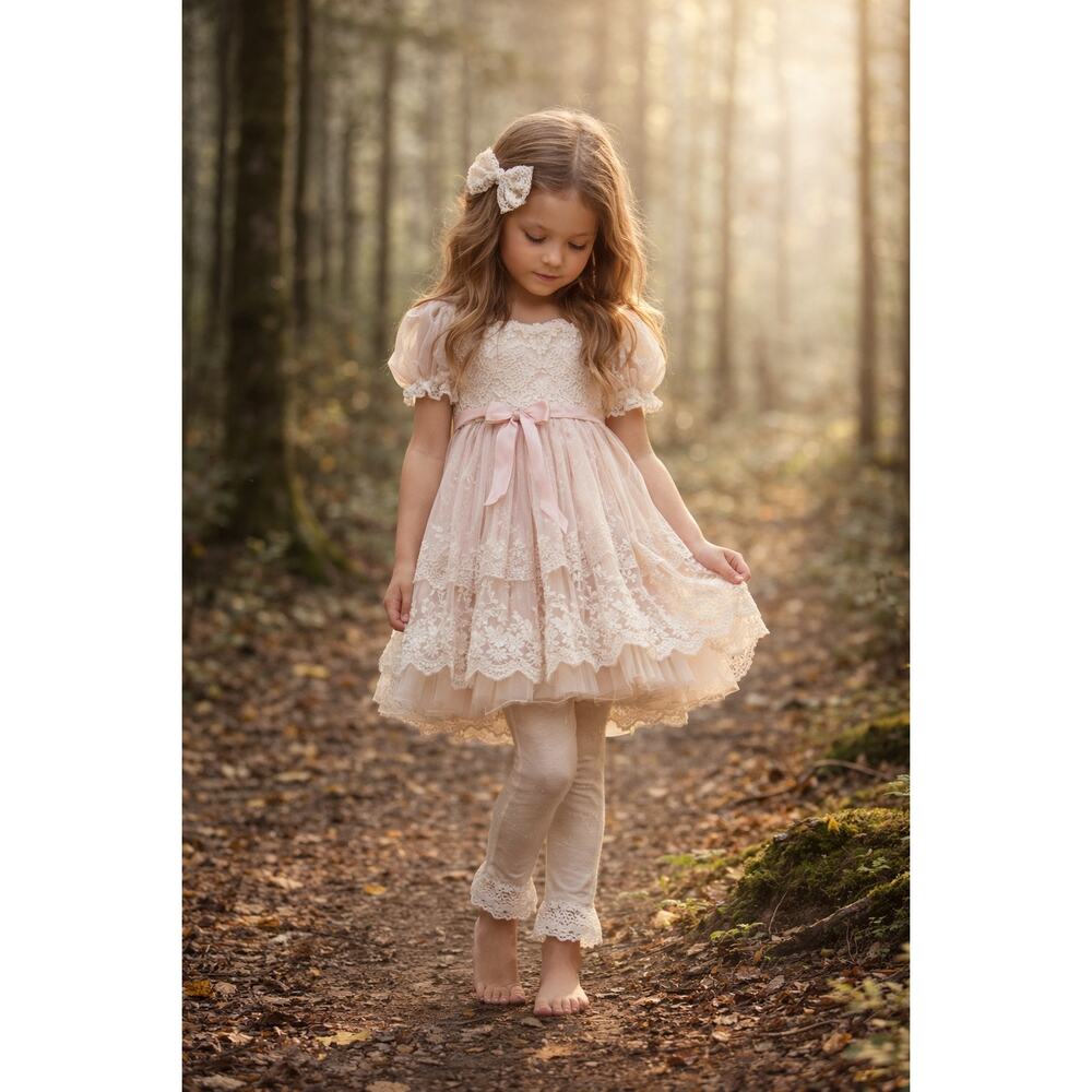 Dollcake Cream Lace Trim Leggings Girls Cottagecore No Size Tag